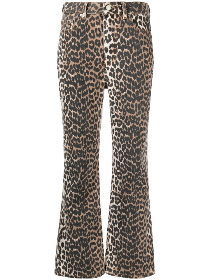 GANNI
Pantaloni svasati leopardati