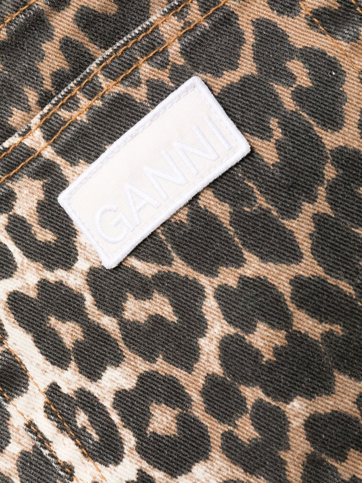 GANNI
Pantaloni svasati leopardati