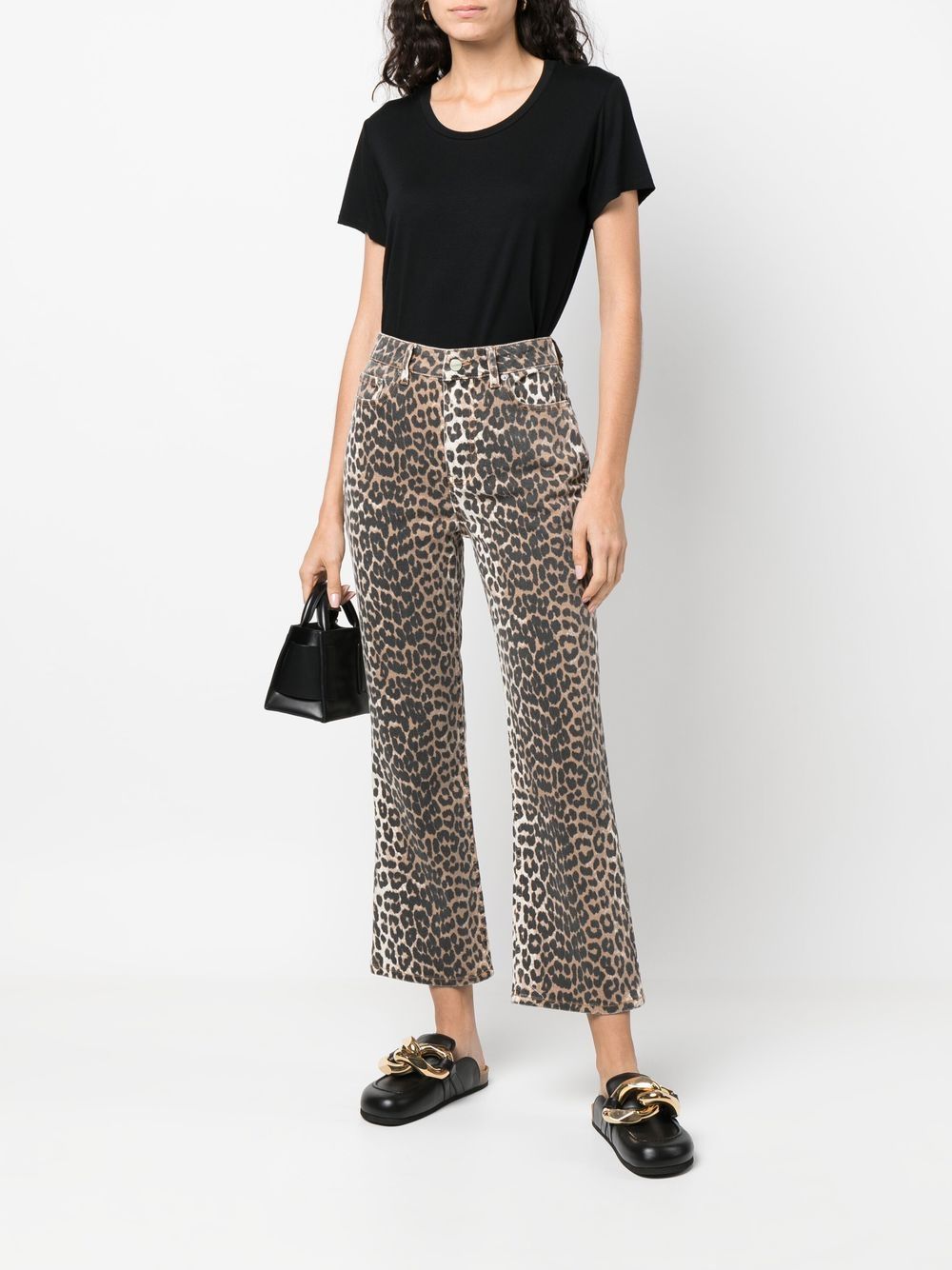GANNI
Pantaloni svasati leopardati