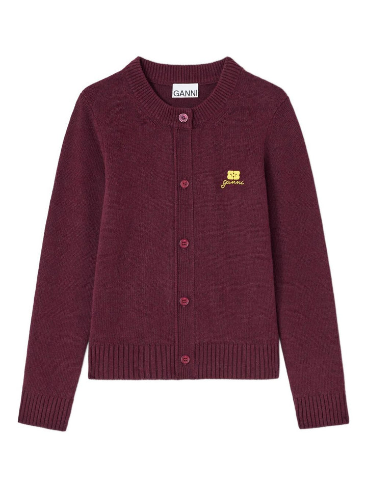 GANNI Cardigan con scollo rotondo