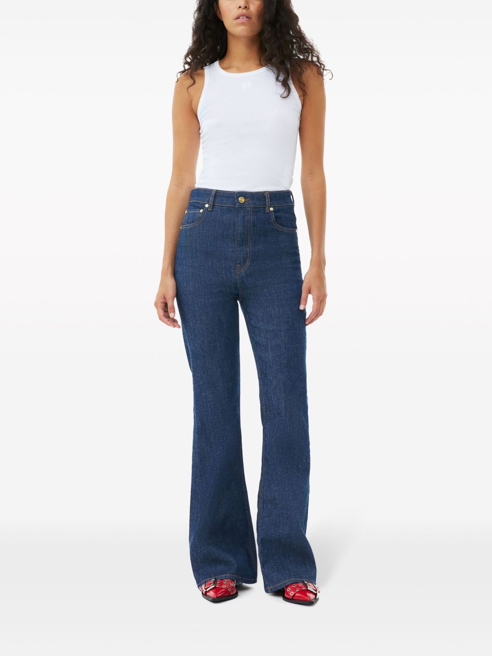 GANNI Canotta a coste