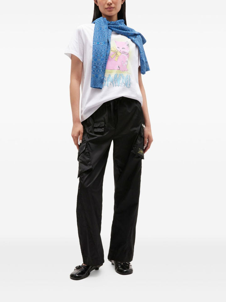 GANNI T-shirt Kitty con fiocco