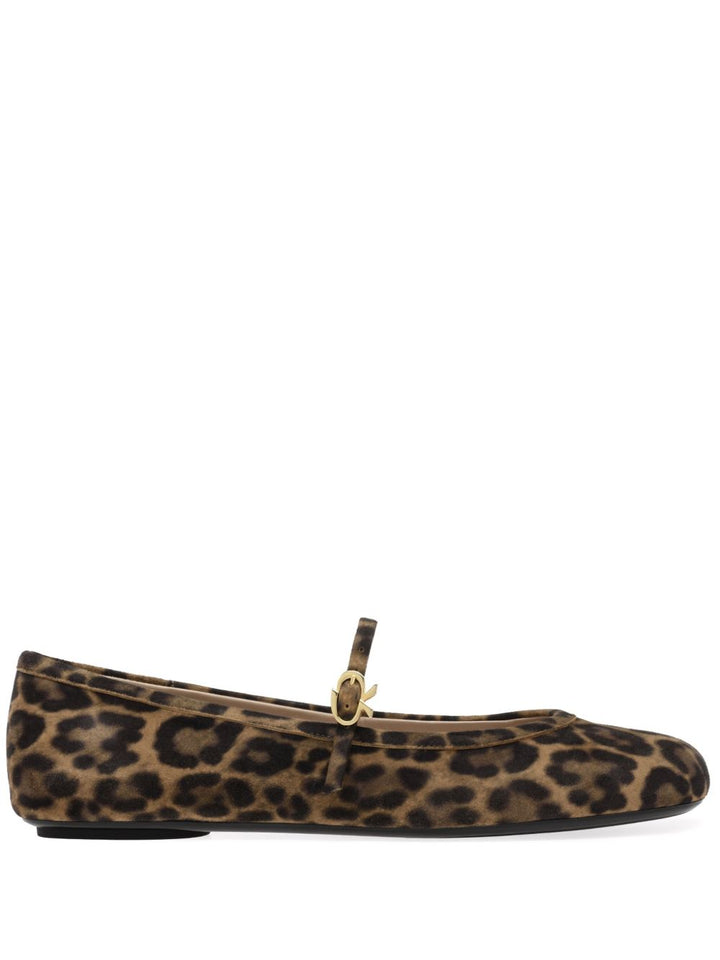 Gianvito Rossi
Ballerine pelle/camoscio marrone castagna/nero,