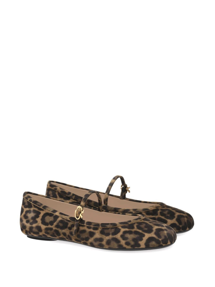Gianvito Rossi
Ballerine pelle/camoscio marrone castagna/nero,