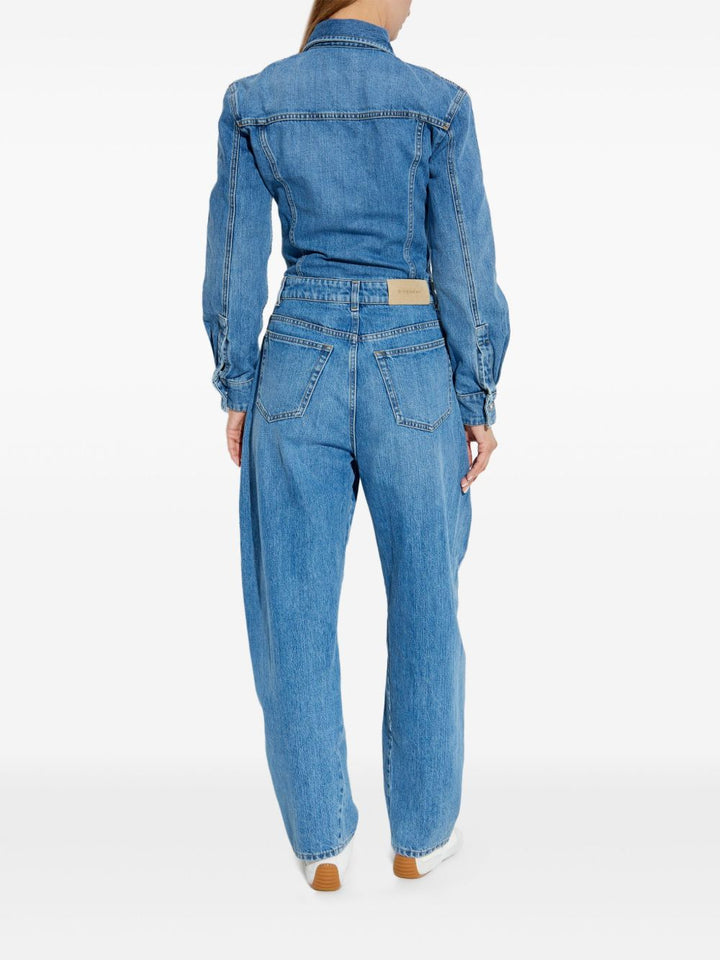 Givenchy Tuta in denim con collo a camicia