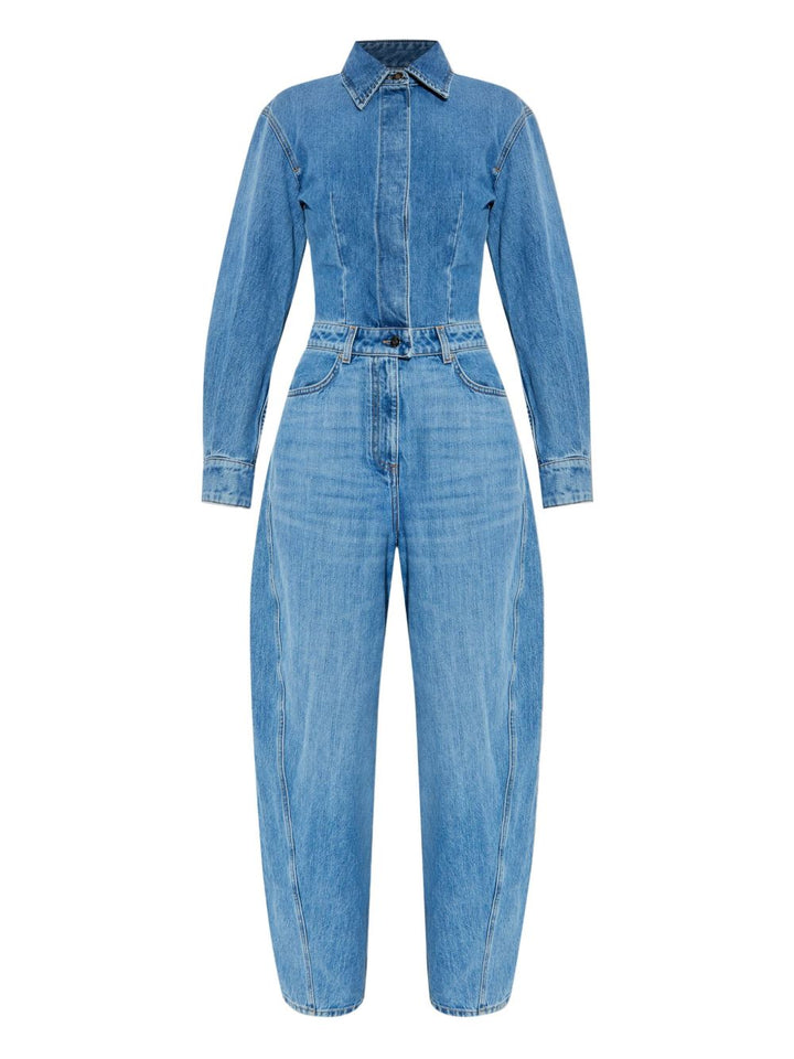 Givenchy Tuta in denim con collo a camicia