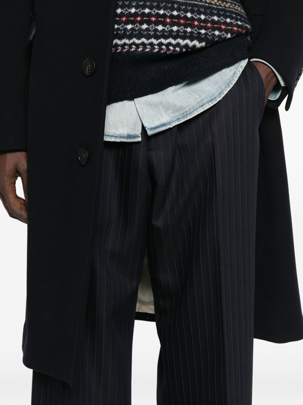 Golden Goose Pantalone di lana gessata