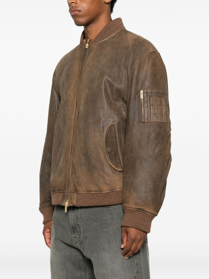 GOLDEN GOOSE Bomber in pelle invecchiata