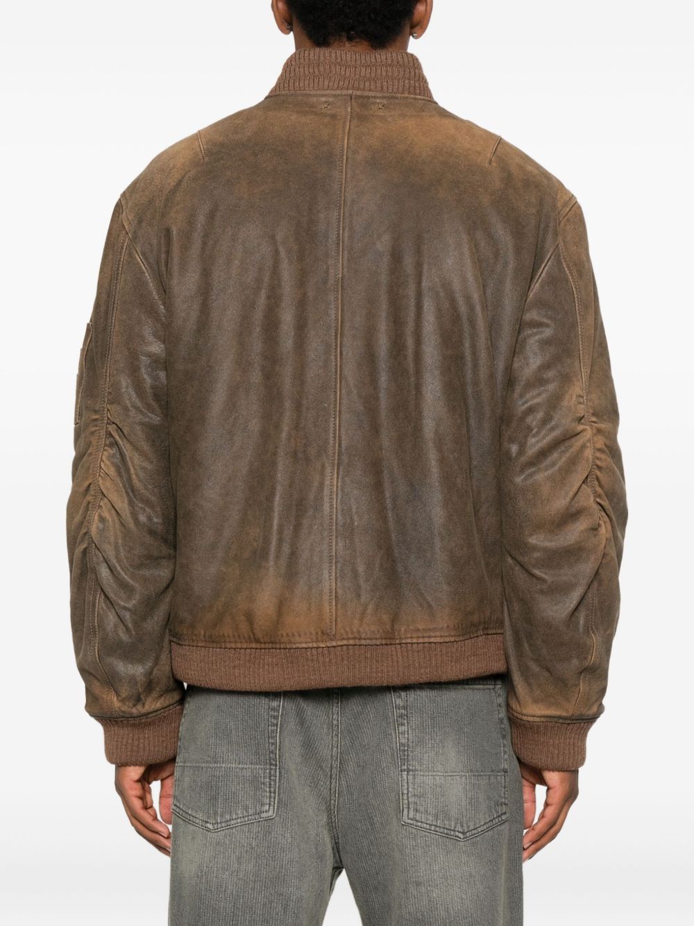 GOLDEN GOOSE Bomber in pelle invecchiata