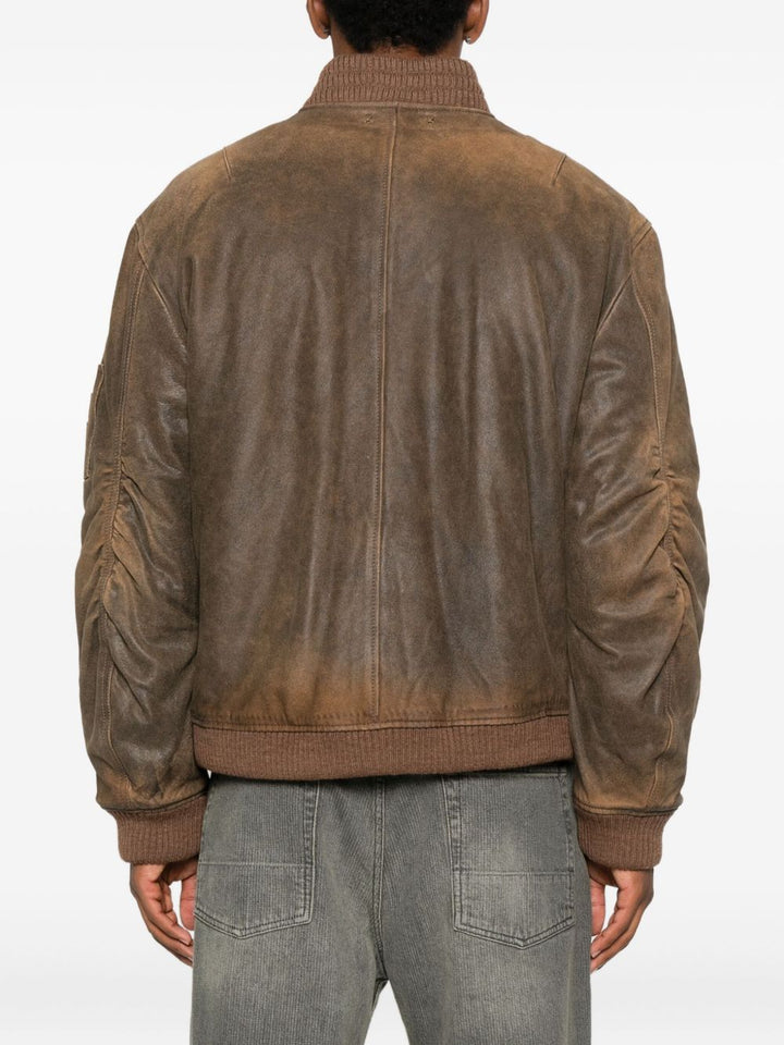 GOLDEN GOOSE Bomber in pelle invecchiata