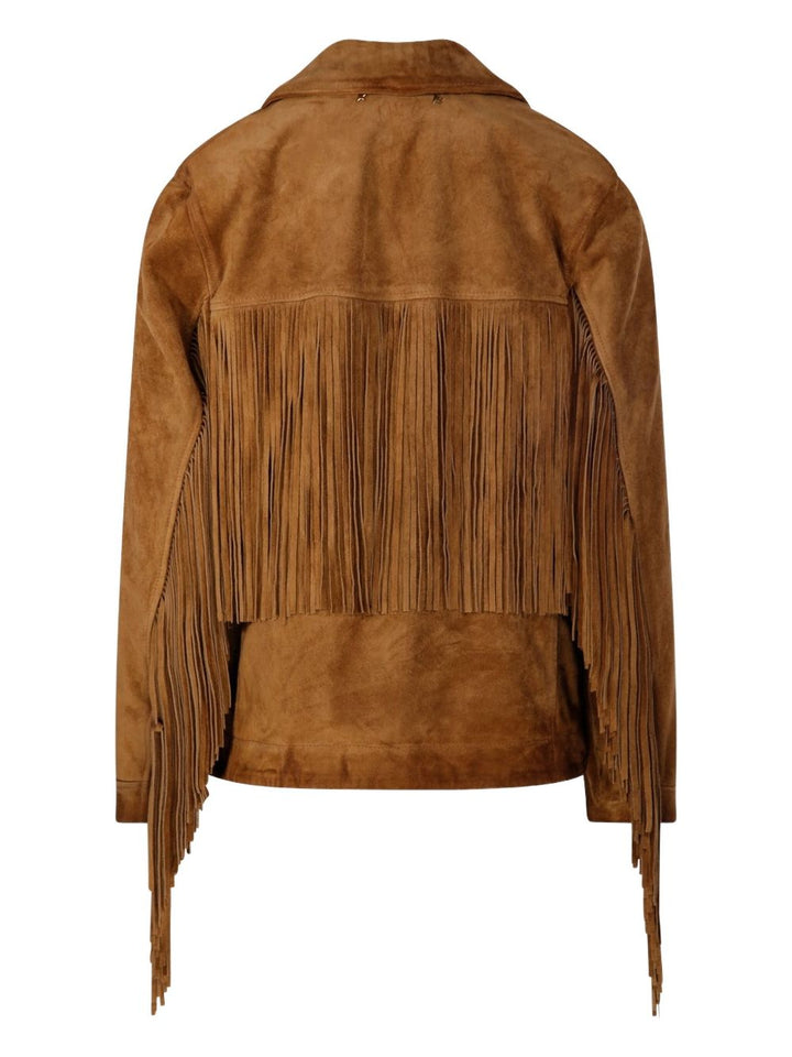 Golden Goose
Giacca biker in pelle con frange