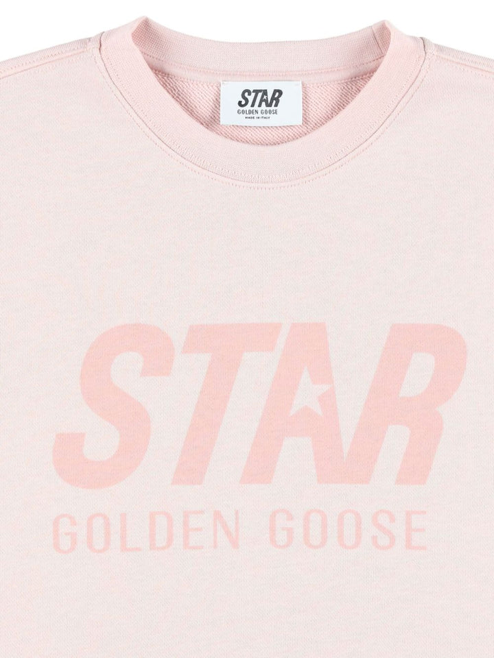 Golden Goose Kids Felpa in pile con stampa logo