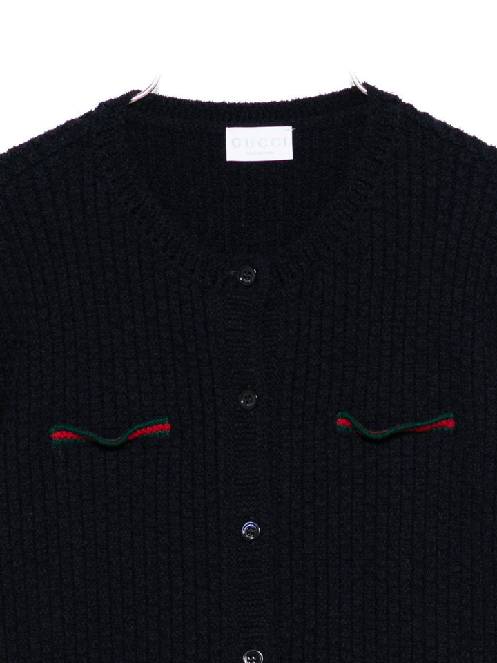 Gucci Kids Cardigan blu con bottoni