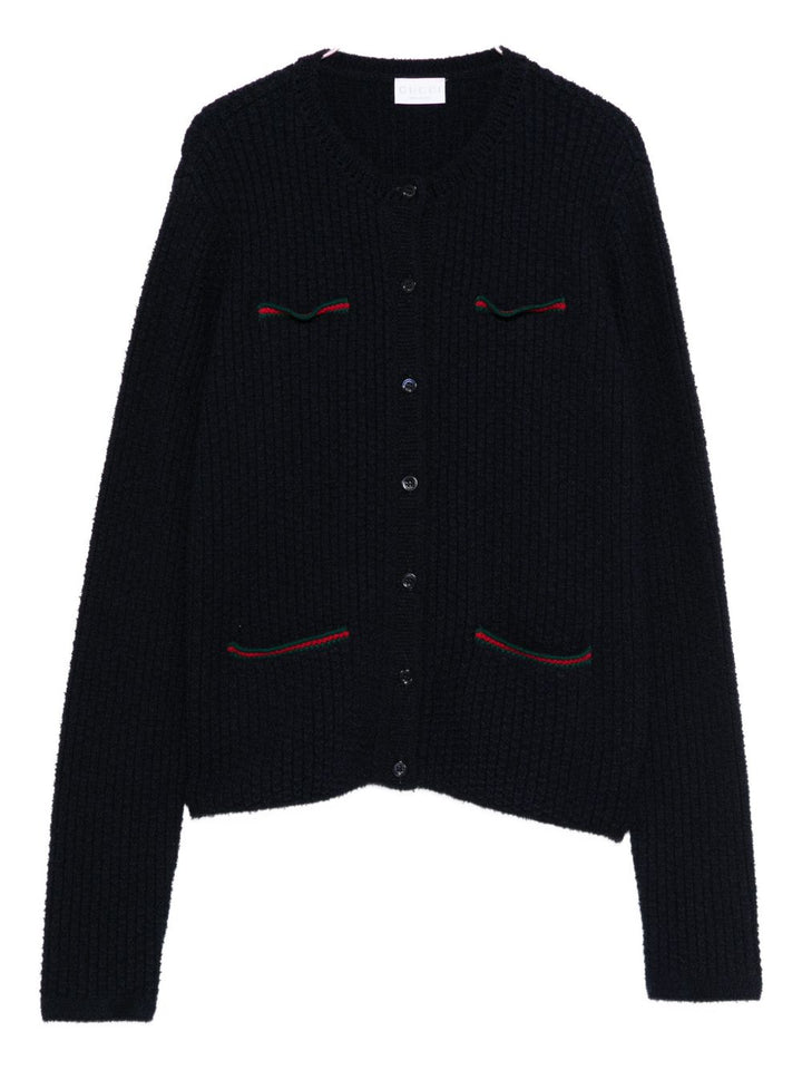 Gucci Kids Cardigan blu con bottoni