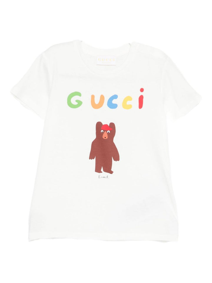 GUCCI KIDS T-shirt bianca girocollo