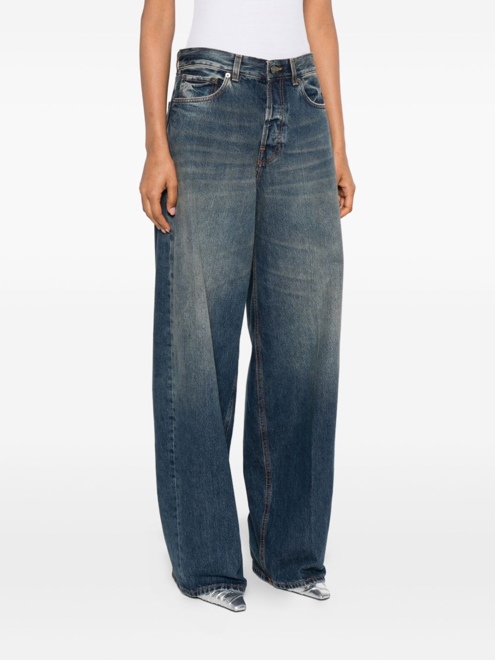 Haikure
Pantaloni blu a vita alta