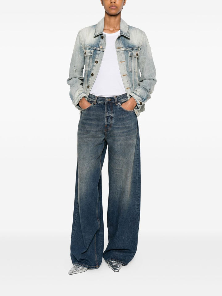 Haikure
Pantaloni blu a vita alta