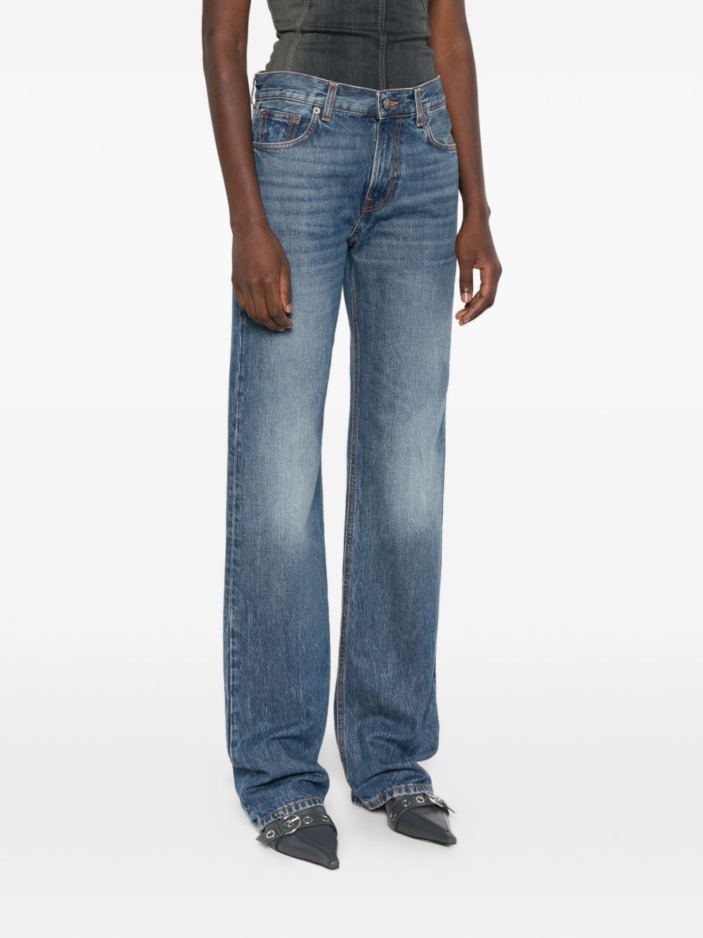 Haikure Pantaloni in cotone naturale blu scuro