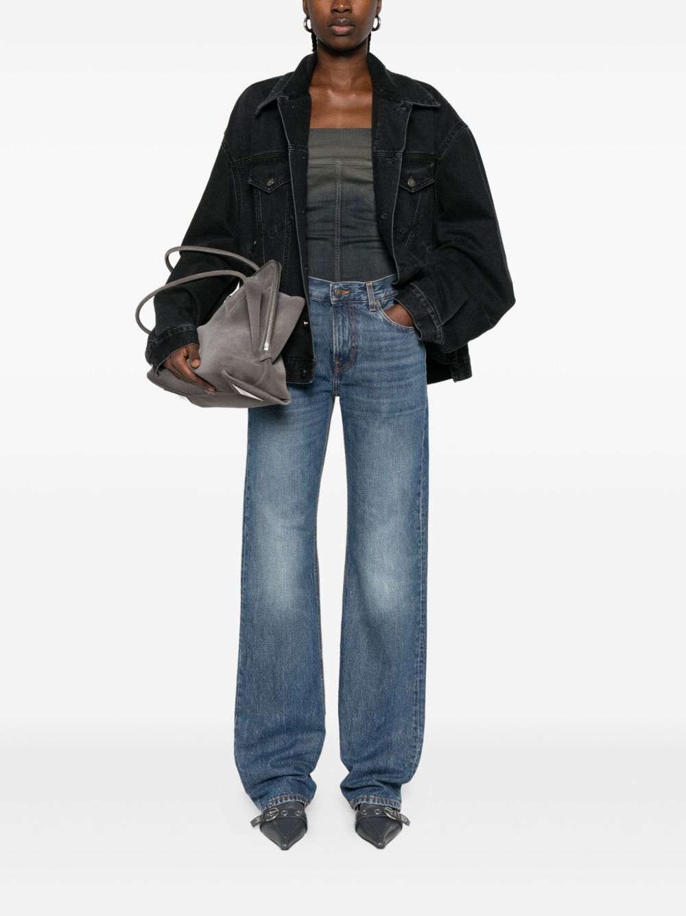 Haikure Pantaloni in cotone naturale blu scuro