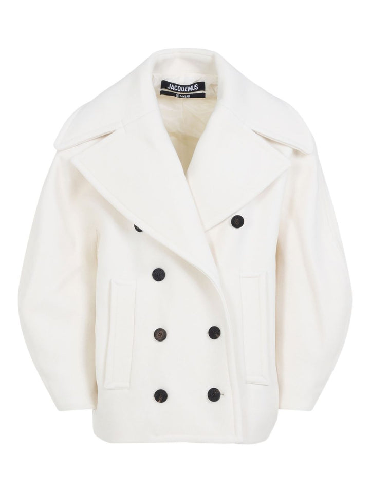 Jacquemus
Cappotto doppiopetto in lana bianca