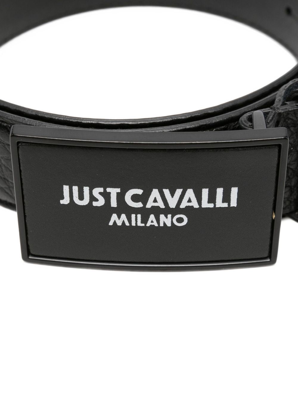 Just Cavalli Cintura in pelle con placca logo