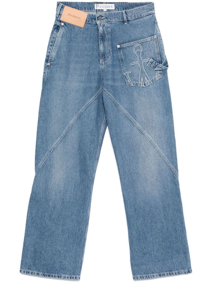 JW Anderson Jeans con design attorcigliato