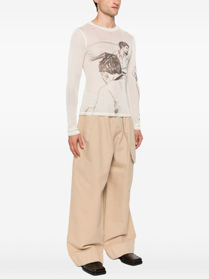 JW Anderson
T-shirt a maniche lunghe con stampa sketch