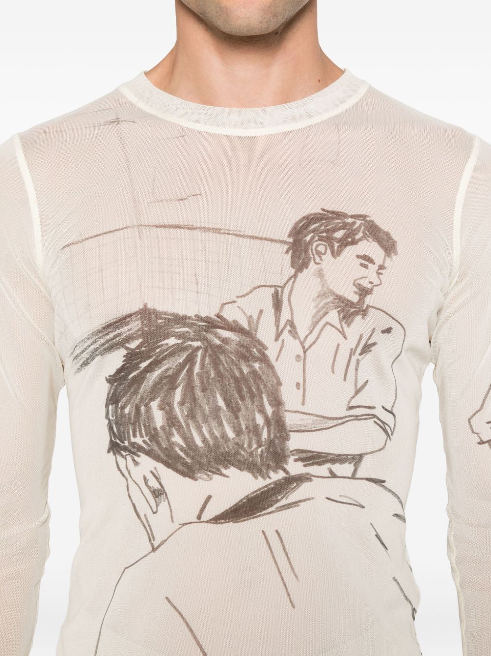 JW Anderson
T-shirt a maniche lunghe con stampa sketch