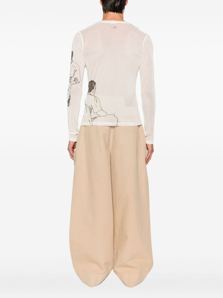 JW Anderson
T-shirt a maniche lunghe con stampa sketch