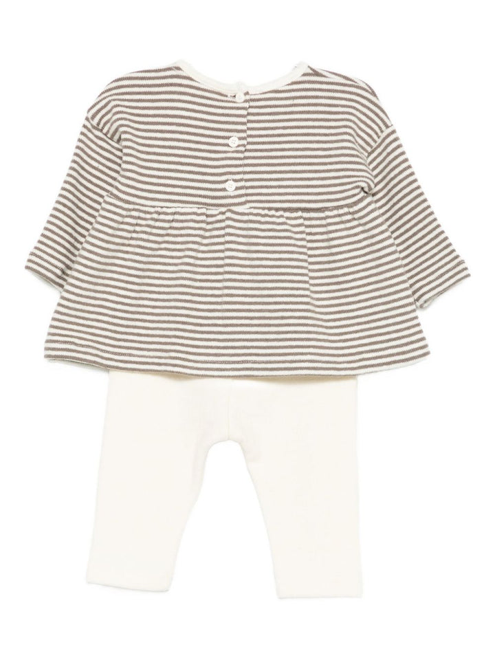 LALALU Completo tutina a righe con fiocco decorato