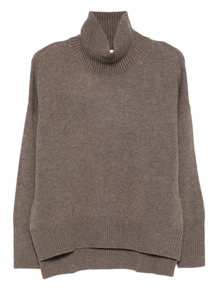 Lisa Yang
Maglione in cashmere color nocciola con collo alto