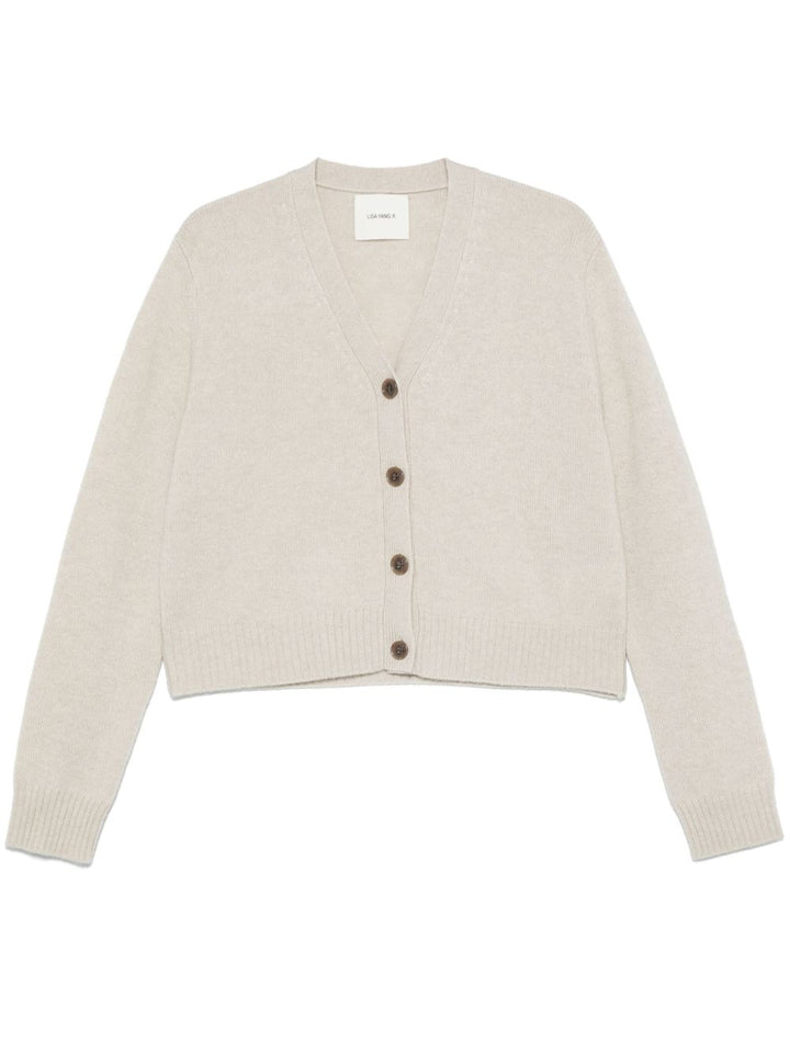 Lisa Yang Beige fine-knit cashmere sweater