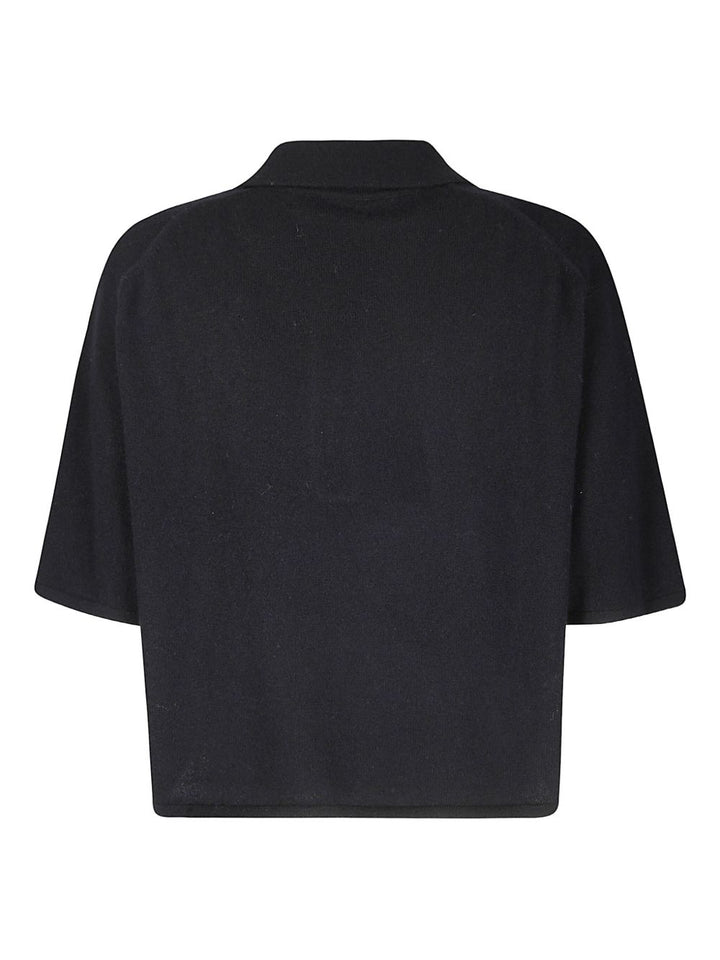 Lisa Yang Maglione nero in cashmere lavorato a maglia