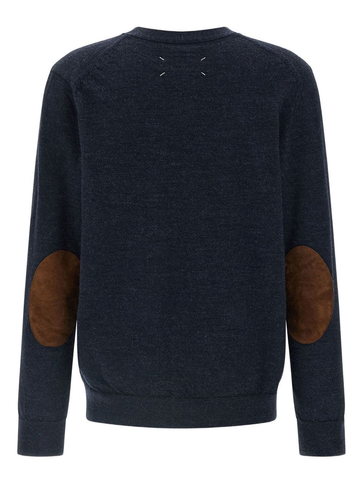 Maison Margiela Cardigan in lana blu scuro