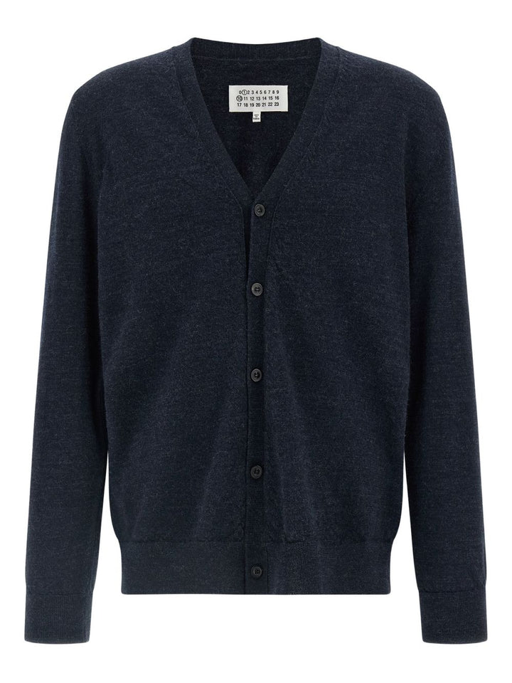 Maison Margiela Cardigan in lana blu scuro