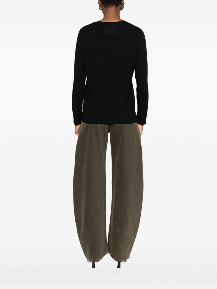 Majestic maglia nera a maniche lunghe