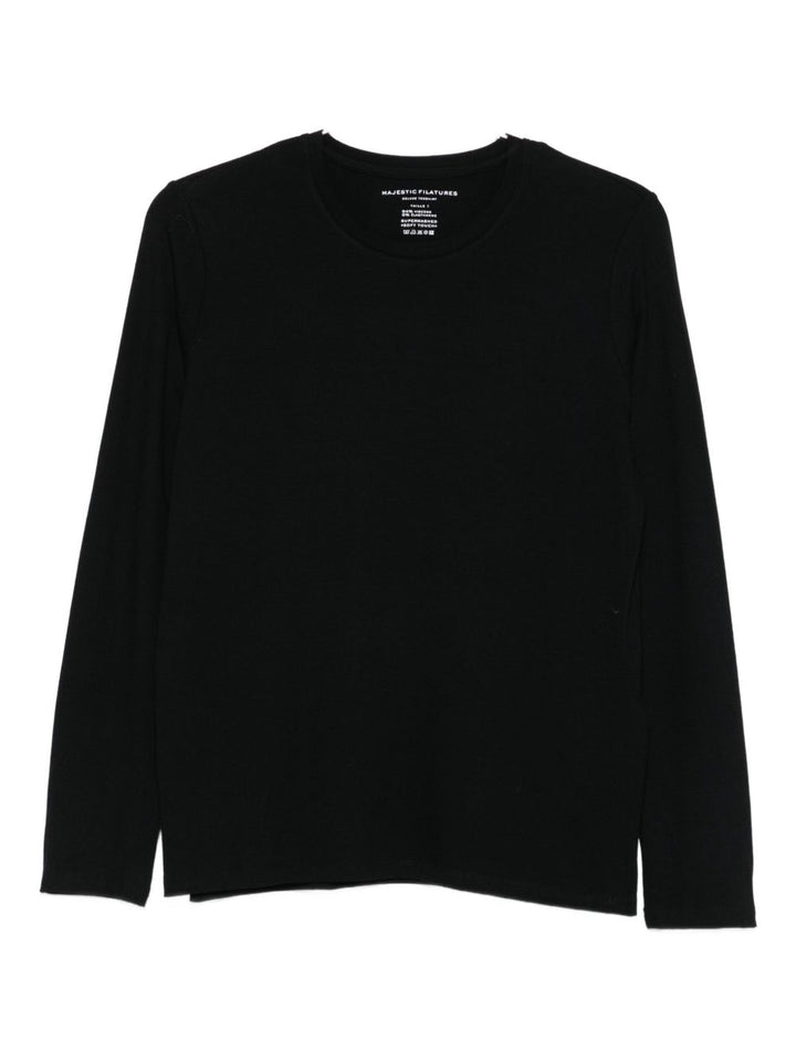Majestic maglia nera a maniche lunghe