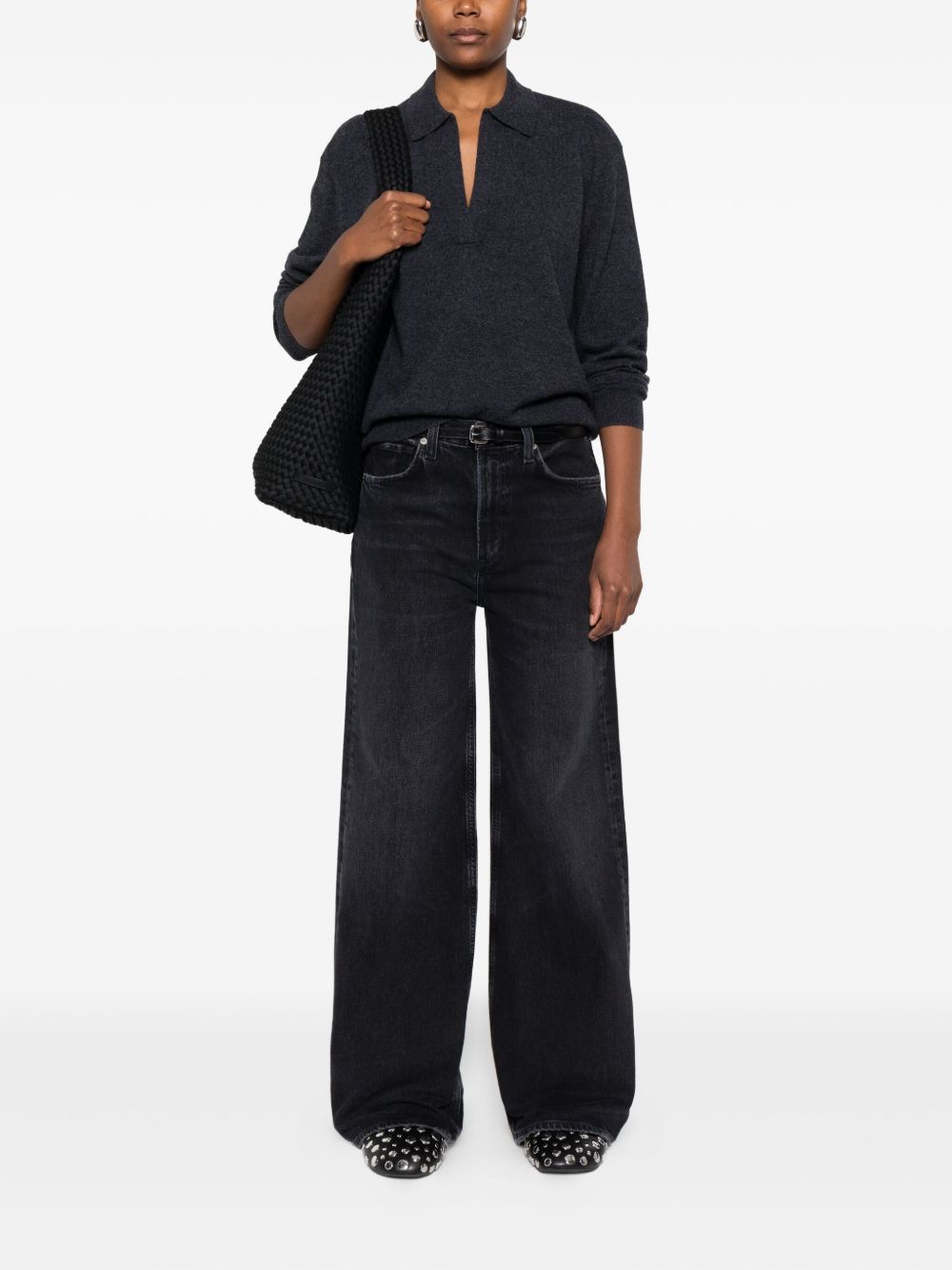 Majestic T-shirt polo in maglia Grigia