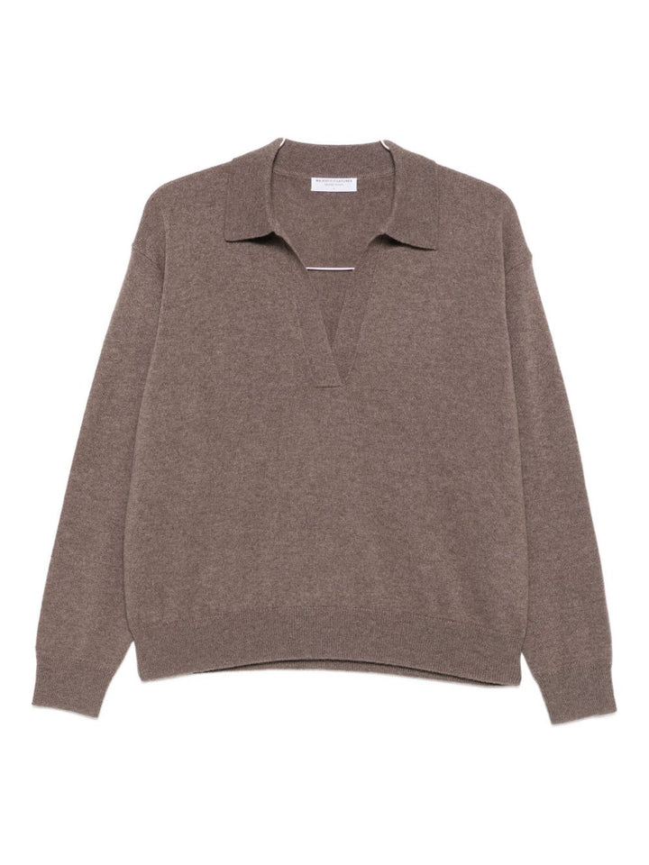 Majestic
T-shirt  polo in maglia beige