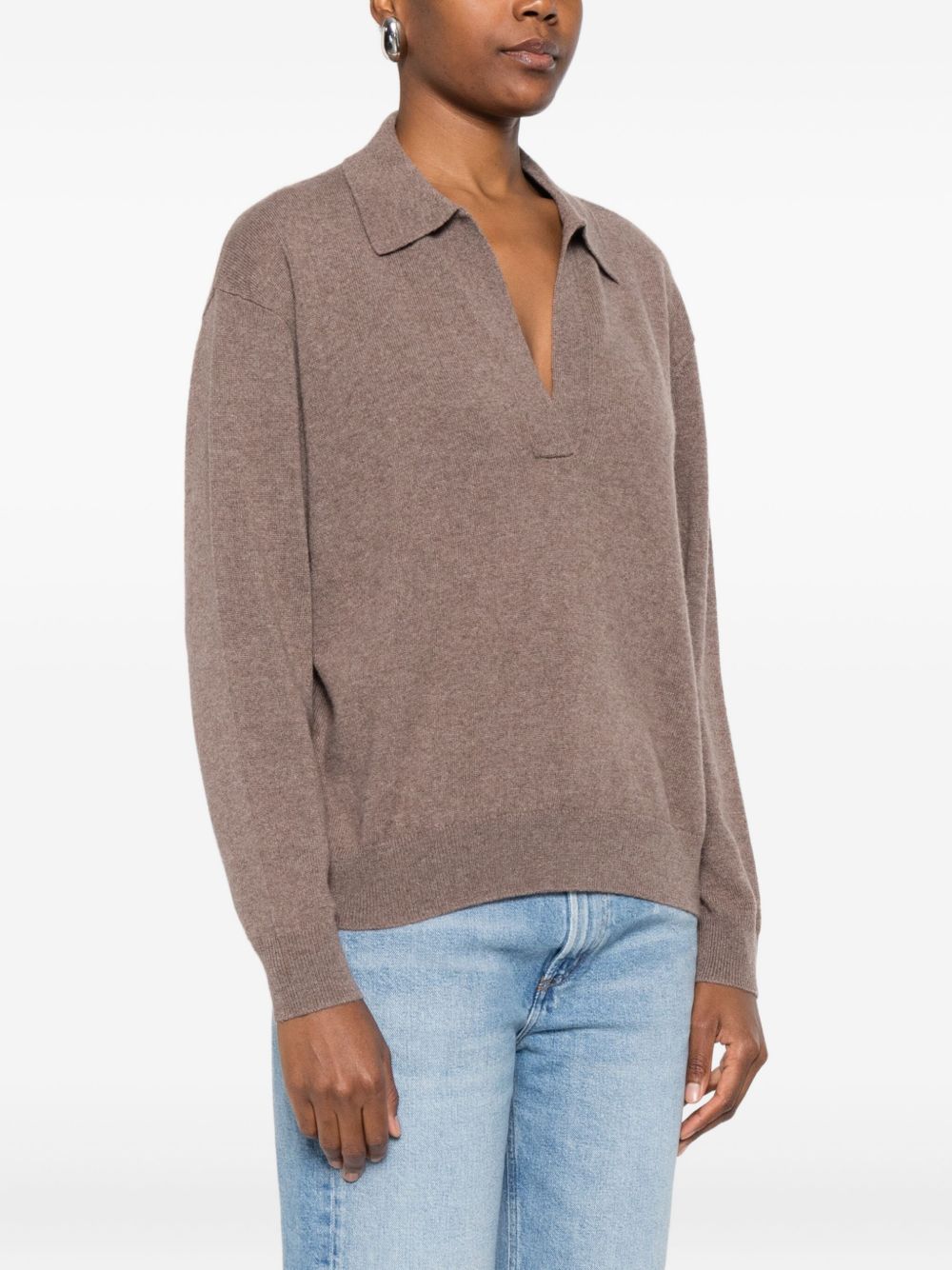 Majestic T-shirt polo in maglia beige