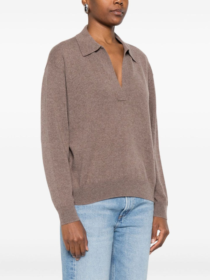 Majestic T-shirt polo in maglia beige