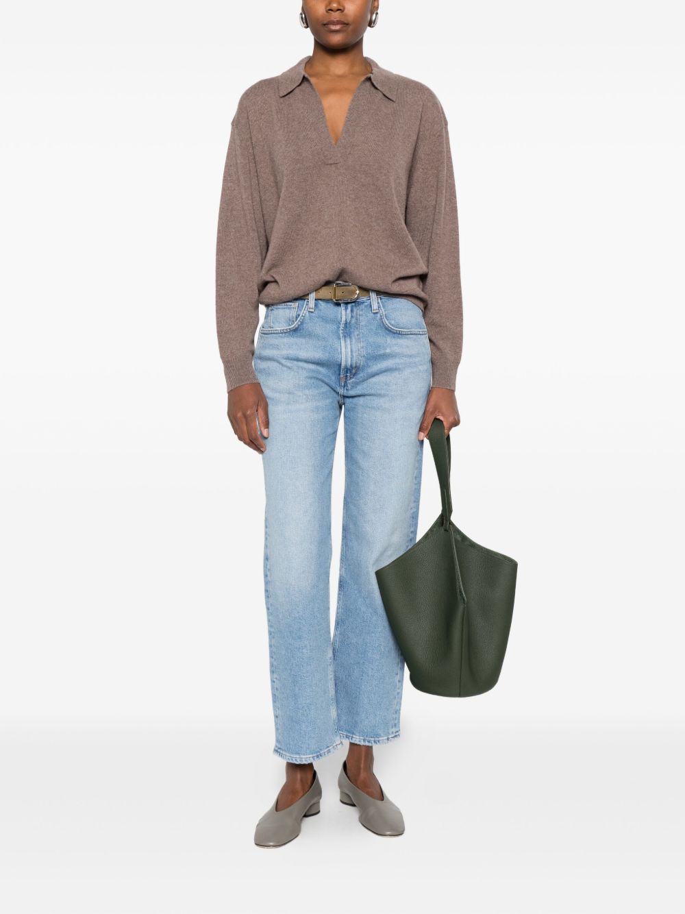 Majestic T-shirt polo in maglia beige