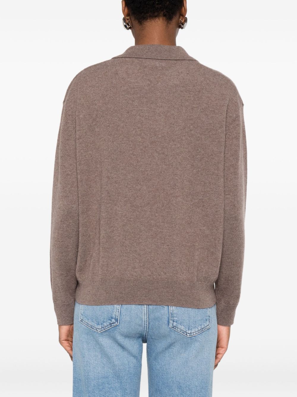 Majestic T-shirt polo in maglia beige