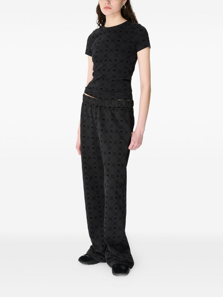 Marine Serre Pantaloni sportivi in pile con logo