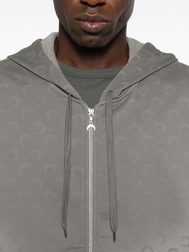 Marine Serre Felpa con cappuccio e zip