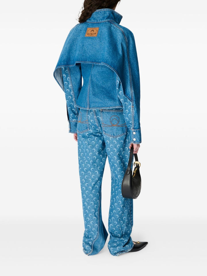 Marine Serre Camicia denim Moon Laser