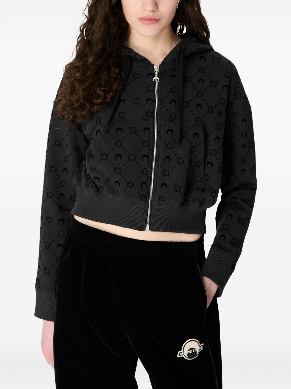 Marine Serre Felpa con cappuccio