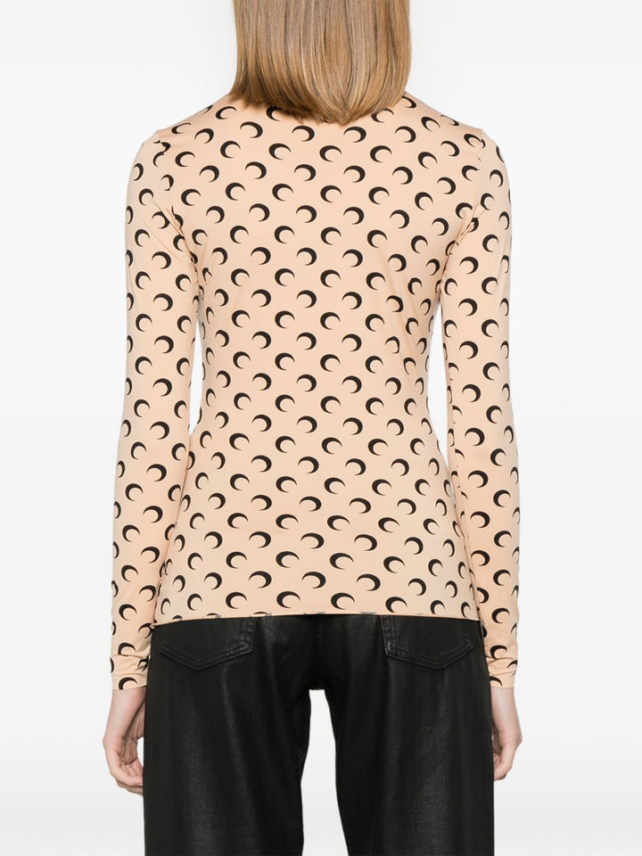 Marine Serre Maglia girocollo in jersey riciclato Moon Second Skin