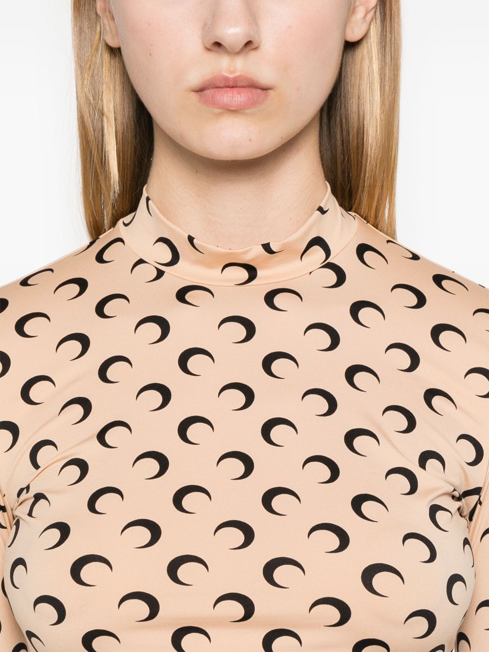 Marine Serre Maglia girocollo in jersey riciclato Moon Second Skin