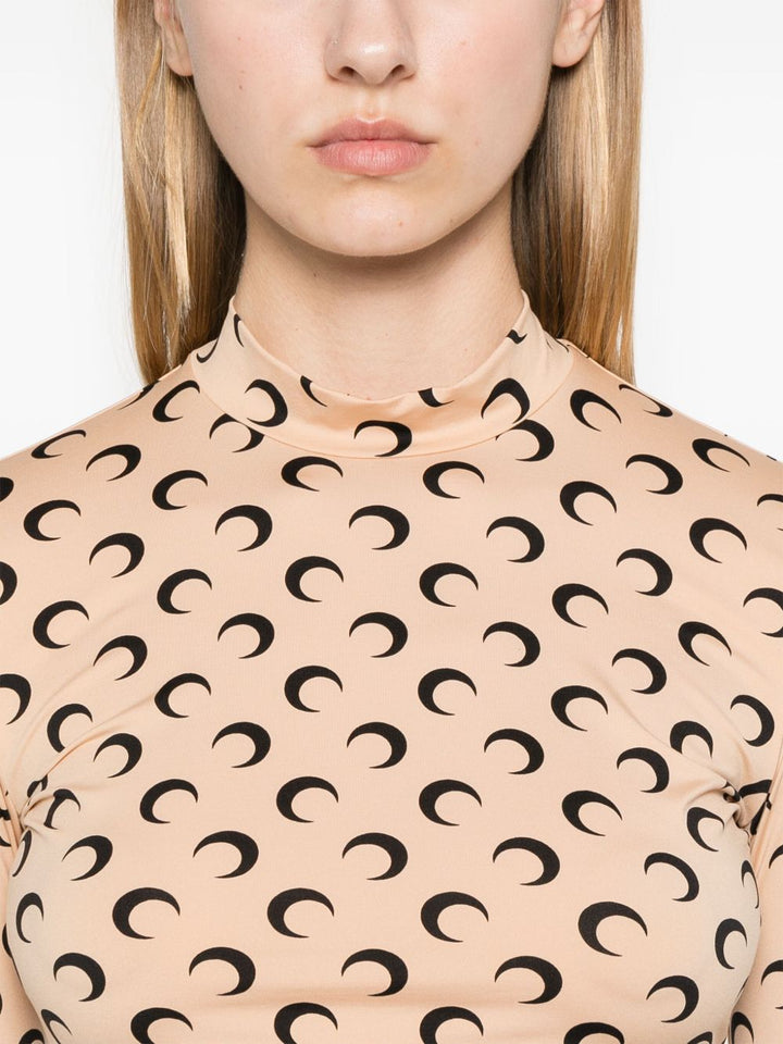 Marine Serre Maglia girocollo in jersey riciclato Moon Second Skin